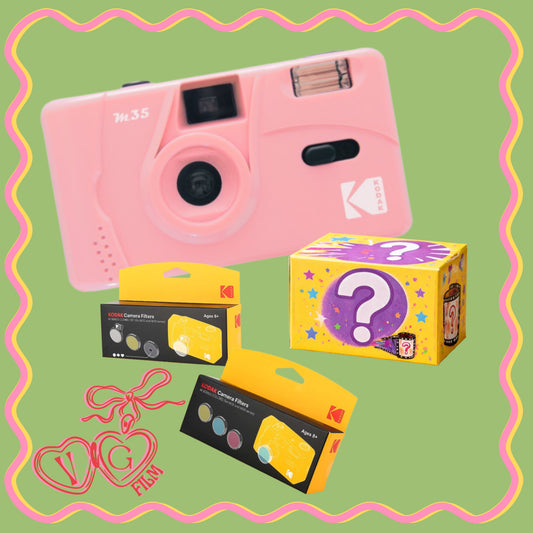 Kodak Reusable Camera + Film + Lens Filter Bundle (Candy Pink)